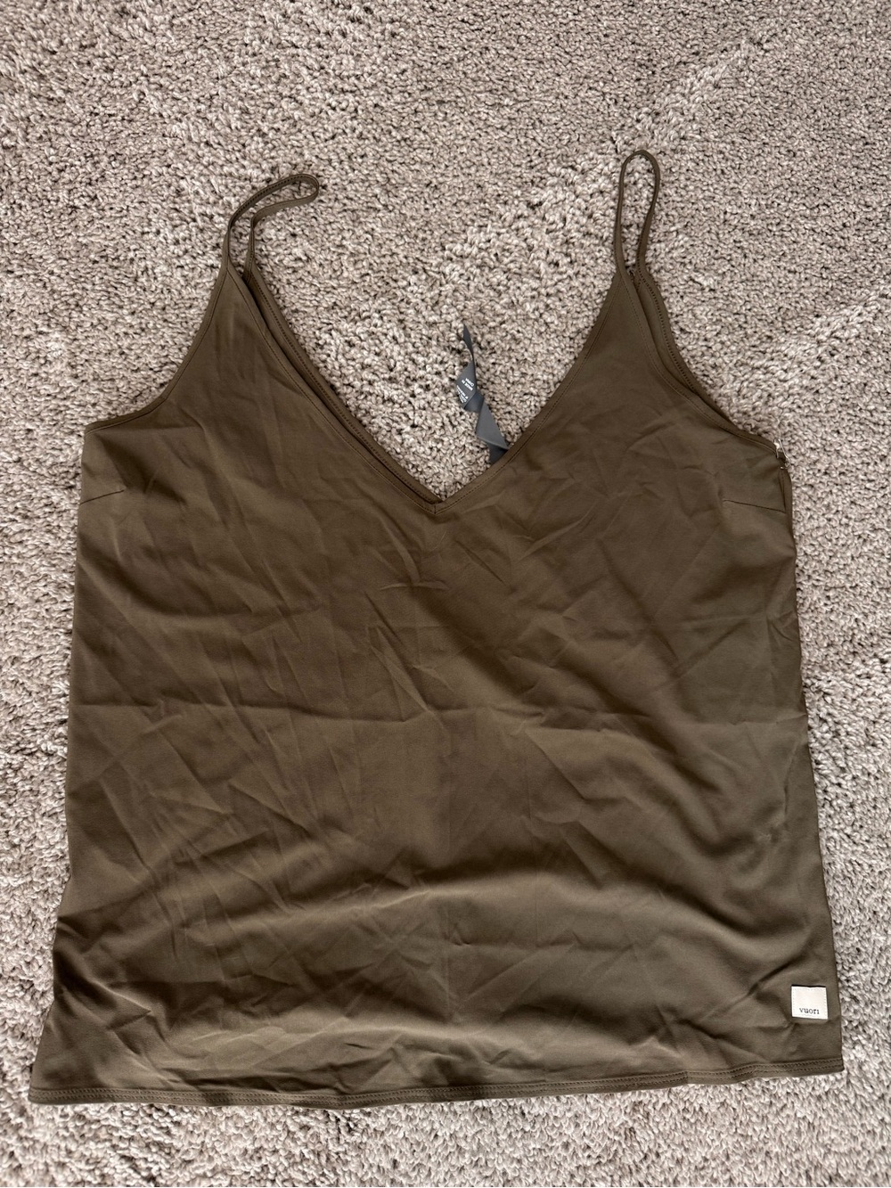 Vuori Olive Green V-Neck Stretch Cami